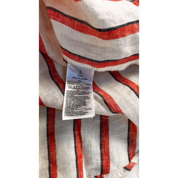 Gap Womens 100% Linen Striped Long Sleeve Blouse Top Small Red & White NWOT - Picture 4 of 7